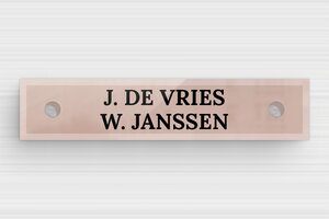 Plexiglas Naamplaat deurbel - Bedrukt spiegelplexiglas - miroir-rose-noir - holes-only - nl-nl-brievenbus-plaatje-plexiglas-002-5-1756807767120