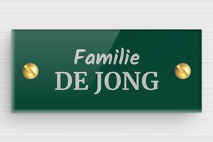 Plexiglas Naamplaat deurbel - Gegraveerd plexiglas - vert-argent - screws - nl-nl-brievenbus-plaatje-plexiglas-004-2-1756803109197
