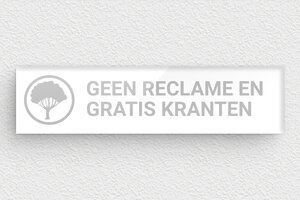 Plexiglas Naamplaat deurbel - Bordje 'Geen reclame, geen brochures' - blanc-argent - glue - nl-nl-brievenbus-plaatje-plexiglas-005-5-1756803142111