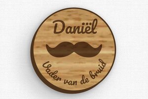 Ronde Plaat - Badge Gegraveerd hout - chene - badge - nl-nl-bruiloft-bord-004-3-1756799654494