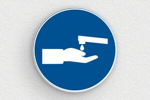 Gebodsborden - Rond bord: Handen wassen - bleu-blanc - glue - nl-nl-covid-bord-002-3-1756723297208