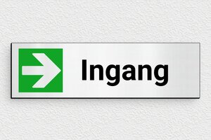 Naambordje voordeur - Bord 'Ingang rechts' - gris-brosse-noir - glue - nl-nl-deur-bord-ingang-007-1-1756807106316