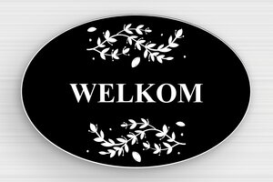 Welkomstborden - Ovaal PVC deurbord met 'Welkom' - noir-blanc - glue - nl-nl-deur-bord-welkom-006-2-1756796270178