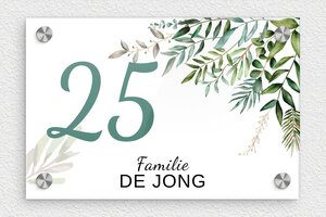 Naambordje voordeur - Bedrukt plexiglas - custom - screws-caps - nl-nl-deur-schild-010-2-1756796228776