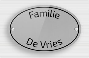 Naamplaat deurbel - Gegraveerd plexiglas - gris-noir - screws - nl-nl-deurbel-plaat-002