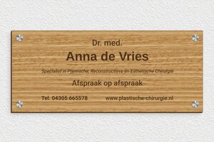 Houten bedrijfsborden - Bedrukt hout - chene - screws-caps - nl-nl-dokter-praktijk-hout-bord-001-4-1756801392797