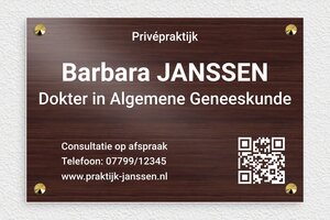 Houten bedrijfsborden - Gegraveerd PVC - noyer-blanc - screws-caps - nl-nl-dokter-praktijk-hout-bord-002-5-1756801446203
