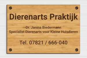 Houten bedrijfsborden - Gegraveerd hout - bambou - screws-caps - nl-nl-dokter-praktijk-hout-bord-004-5-1756801525163