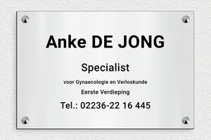 Bedrijfsnaamborden Arts - Gegraveerd PVC - gris-brosse-noir - screws-caps - nl-nl-dokterspraktijk-bord-001-1-1756801244425