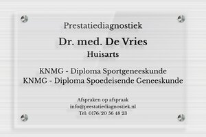 Bedrijfsnaamborden Arts - Transparant plexiglas - transparent - screws-spacer - nl-nl-dokterspraktijk-bord-001-5-1756801276766