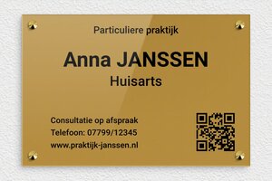 Bedrijfsnaamborden Arts - Gegraveerd plexiglas - or-fonce-noir - screws-caps - nl-nl-dokterspraktijk-bord-002-2-1756801294611