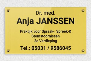 Bedrijfsnaamborden Arts - Gegraveerd plexiglas - or-clair-noir - screws-caps - nl-nl-dokterspraktijk-bord-002-3-1756801304331