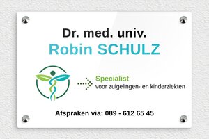 Bedrijfsnaamborden Arts - Bedrukt plexiglas - custom - screws-caps - nl-nl-dokterspraktijk-bord-002-4-1756801311465