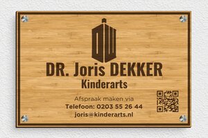 Houten bedrijfsborden - Gegraveerd hout - bambou - screws-spacer - nl-nl-dokterspraktijk-bord-004-2-1756801334409