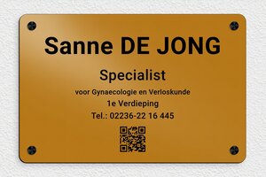 Bedrijfsnaamborden Arts - Gegraveerd PVC - or-noir - screws-caps - nl-nl-dokterspraktijk-bord-004-3-1756801341211