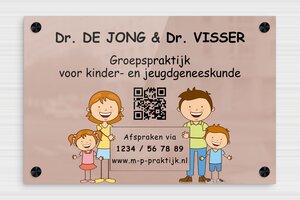 Bedrijfsnaamborden Arts - Bedrukt spiegelplexiglas - miroir-rose-noir - screws-caps - nl-nl-dokterspraktijk-bord-004-5-1756807655070