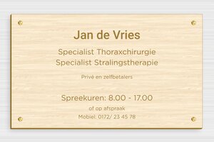 Houten bedrijfsborden - Gegraveerd hout - erable - screws - nl-nl-dokterspraktijk-houten-bord-001-3-1756801383916