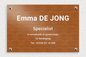 Houten bedrijfsborden - Gegraveerd PVC - poirier-blanc - screws-caps - nl-nl-dokterspraktijk-houten-bord-003-5-1756801481845