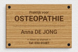 Houten bedrijfsborden - Gegraveerd hout - chene - screws-spacer - nl-nl-dokterspraktijk-houten-bord-004-1-1756801489848