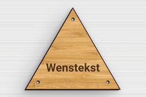 Driehoekige Plaat - Gegraveerd hout - bambou - holes-only - nl-nl-driehoekig-bord-003-2-1756802620675