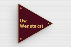 Driehoekige Plaat - Gegraveerd PVC - bordeau-or - screws - nl-nl-driehoekig-bord-003-3-1756802626661
