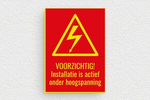 Waarschuwingsbord elektriciteit - Bord 'Niet aanraken' - rouge-jaune - glue - nl-nl-elektro-bord-001-1-1756800084289