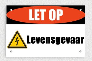 Waarschuwingsbord elektriciteit - Bord 'Hoogspanningskabels, Levensgevaar' - custom - screws - nl-nl-elektro-bord-001-2-1756806535327