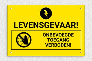 Waarschuwingsbord elektriciteit - Waarschuwingsbord 'Levensgevaar' - jaune-noir - screws - nl-nl-elektro-bord-001-3-1756800090718