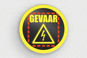 Waarschuwingsbord elektriciteit - Rond Gevaarsbord - carbon-blanc - glue - nl-nl-elektro-bord-002-2-1756807252374