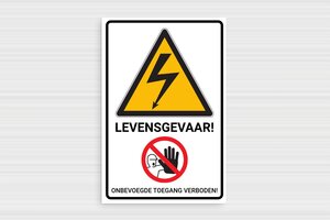 Machineplaatjes - Bord 'Hoogspanningskabels, Levensgevaar' - custom - glue - nl-nl-elektro-bord-004-3-1756807041464