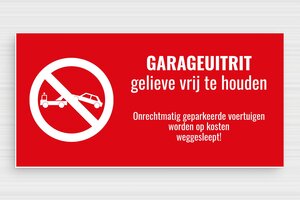 Verbodsborden - Uitritbord voor de garage - rouge-blanc - glue - nl-nl-garage-uitrit-vrijhouden-003-1-1756723352449