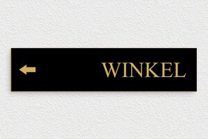 Bewegwijzering hotel - Wegwijzer naar de winkel - noir-or - glue - nl-nl-gebied-toerisme-hotel-pijl-008-3-1756721705300