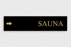 Bewegwijzering hotel - Richtingbord Sauna - noir-or - glue - nl-nl-gebied-toerisme-hotel-pijl-009-3-1756721693123