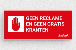 Naamplaat voor brievenbus "geen reclame" - Reclamestop-bordje - rouge-blanc - glue - nl-nl-geen-reclame-002-1-1756724187677