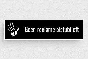 Naamplaat voor brievenbus "geen reclame" - Bordje 'Geen reclame, alstublieft.' - noir-blanc - glue - nl-nl-geen-reclame-004-0-1756724219963