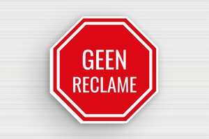 Naamplaat voor brievenbus "geen reclame" - Achthoekig 'Geen Reclame' bord - rouge-blanc - glue - nl-nl-geen-reclame-004-3-1756724143072