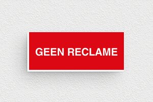 Naamplaat voor brievenbus "geen reclame" - Geen Reclame Bord - rouge-blanc - glue - nl-nl-geen-reclame-009-1-1756724147035