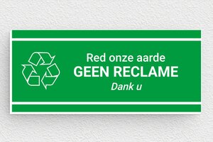Naamplaat voor brievenbus "geen reclame" - Bord 'Geen Reclame' - vert-blanc - glue - nl-nl-geen-reclame-033-1-1756724226287