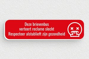 Naamplaat voor brievenbus "geen reclame" - Humoristisch 'Geen Reclame' Bord - rouge-blanc - glue - nl-nl-geen-reclame-alstublieft-001-3-1756724172992