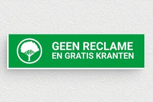 Naamplaat voor brievenbus "geen reclame" - Bord 'Geen reclame, geen brochures' - vert-blanc - glue - nl-nl-geen-reclame-alstublieft-007-1-1756724215233