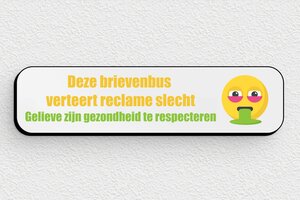 Naamplaat voor brievenbus "geen reclame" - Humoristisch 'Geen Reclame' Bord - gris-noir - glue - nl-nl-geen-reclame-vierkant-001-3-1756807124371