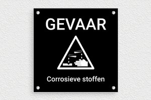 Machineplaatjes - Bord 'Gevaar door corrosieve stoffen' - noir-blanc - screws - nl-nl-gevaar-corrosieve-stoffen-002-2-1756723551109