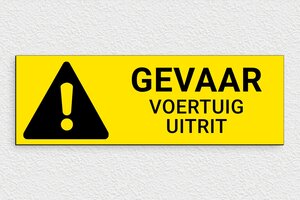 Waarschuwingsborden - Bord 'Gevaar, voertuigen rijden uit' - jaune-noir - glue - nl-nl-gevaar-uitrit-005-3-1756723488796