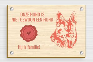 Honden bord - Bedrukt hout - erable - screws - nl-nl-hond-bord-001-01-1756799797031