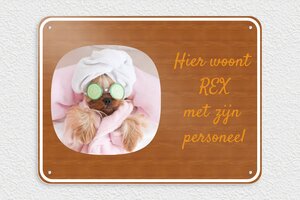 Honden bord - Bedrukt PVC - poirier-blanc - screws - nl-nl-hond-bord-002-01-1756807217573