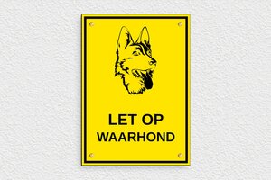 Hier waak ik bord - Bord 'Let op, Waakhond' - jaune-noir - screws - nl-nl-hond-bord-002-1-1756799745287 Hier waak ik bord - Bord 'Let op, Waakhond' - jaune-noir - screws - nl-nl-hond-bord-002-1-1756799745287