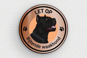 Hier waak ik bord - Rond bord 'Let op, waakhond' - cuivre-noir - glue - nl-nl-hond-bord-004-4-1756807196955 Hier waak ik bord - Rond bord 'Let op, waakhond' - cuivre-noir - glue - nl-nl-hond-bord-004-4-1756807196955