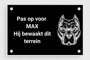 Hier waak ik bord - Bord 'Pas op, gevaarlijke hond' - custom - screws - nl-nl-hond-bord-008-1-1756806298152 Hier waak ik bord - Bord 'Pas op, gevaarlijke hond' - custom - screws - nl-nl-hond-bord-008-1-1756806298152