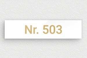 Bewegwijzering hotel - Gegraveerd plexiglas - blanc-or - glue - nl-nl-hotel-kamernummer-bord-004-1-1756721831850