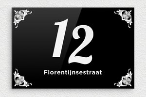 Adresborden - Gegraveerd plexiglas - noir-blanc - screws-caps - nl-nl-huis-adres-bord-013-1-1756780462613